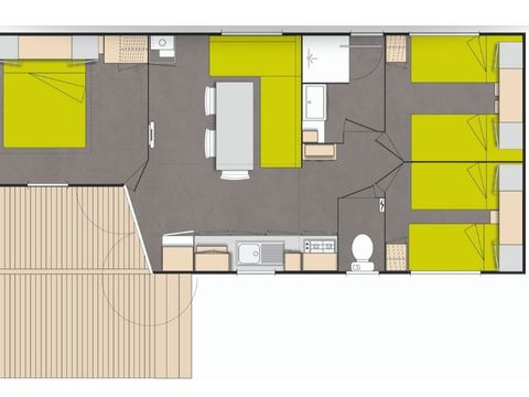 MOBILHOME 6 personnes - Confort 3 chambres 37m²